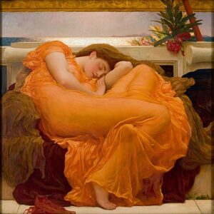 Frederic Leighton, “Flaming June” (1895). Una oda al descanso y la quietud como forma de belleza.